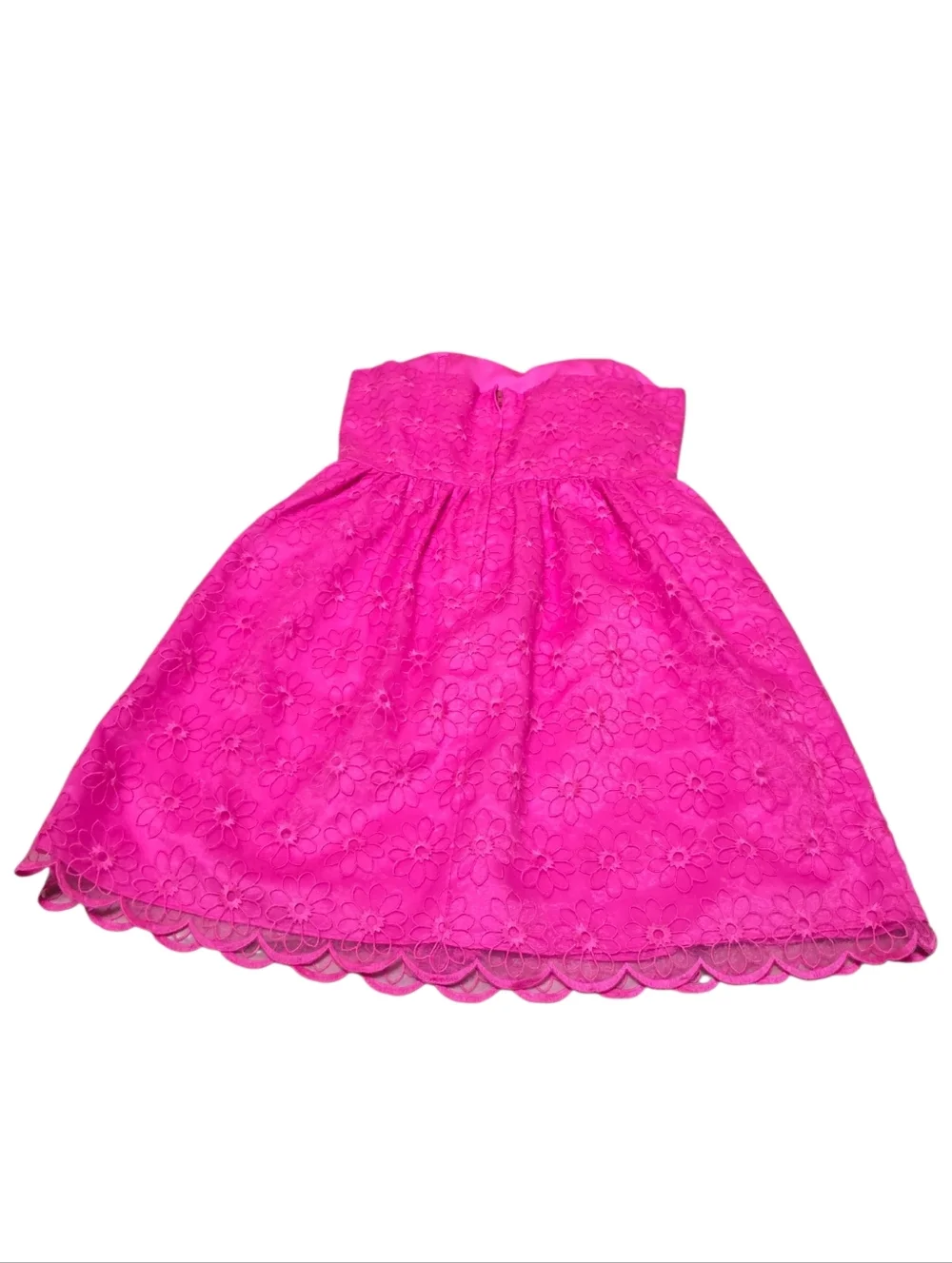 Lilly Pulitzer Payton Pink Strapless Mini Feminine Barbiecore Lace Overlay Dress - Picture 5 of 9